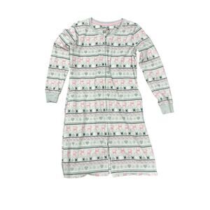Muk Luks XS Zip Up‎ Fleece Housecoat Winter Robe Lounge Wear Warm Cozy Dress